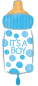 Preview: XL Folieballon Figur - blaue Babyflasche - ø50 cm